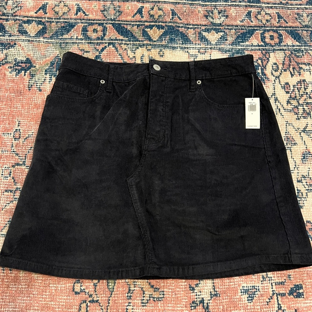 Navy Corduroy Skirt